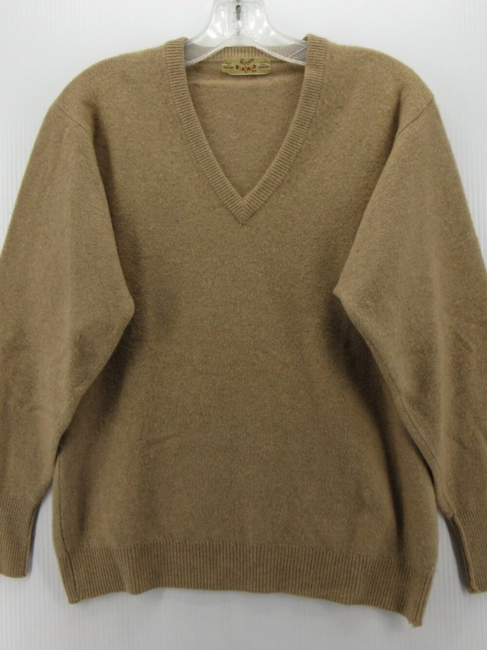 VINTAGE Braemar Sweater Small Tan Cashmere 80s Pullover Scotland